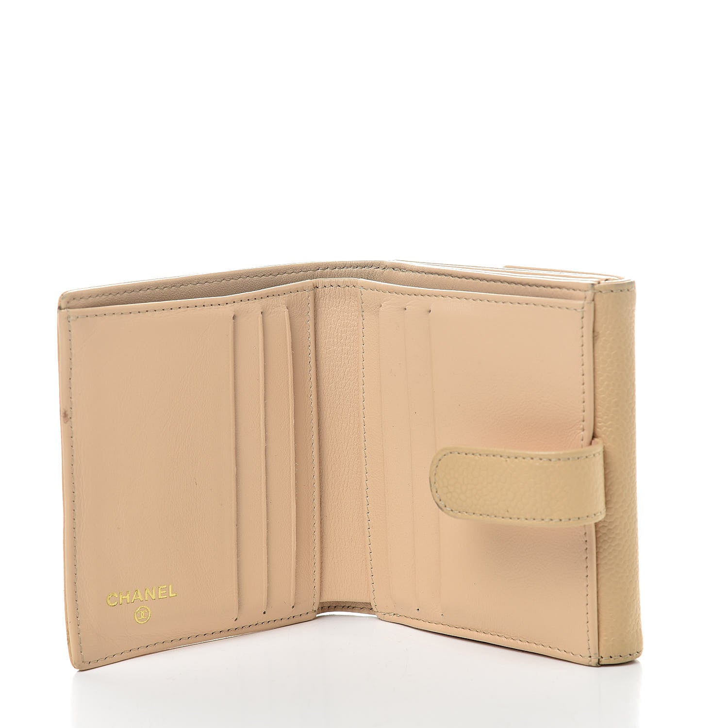 Chanel Caviar Timeless CC Compact Flap Wallet Beige 5 of 15