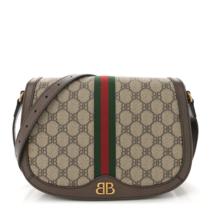 Gucci X BALENCIAGA BB Supreme Monogram Web Small Ophidia Shoulder Bag Beige New Acero 1 of 11