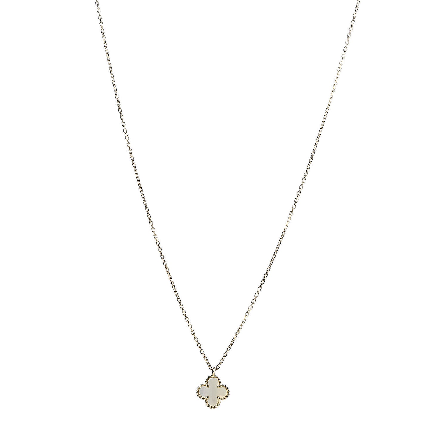 18K Yellow Gold Mother of Pearl Sweet Alhambra Pendant Necklace