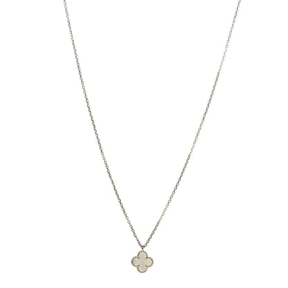 Van Cleef & Arpels 18K Yellow Gold Mother of Pearl Sweet Alhambra Pendant Necklace 1 of 8