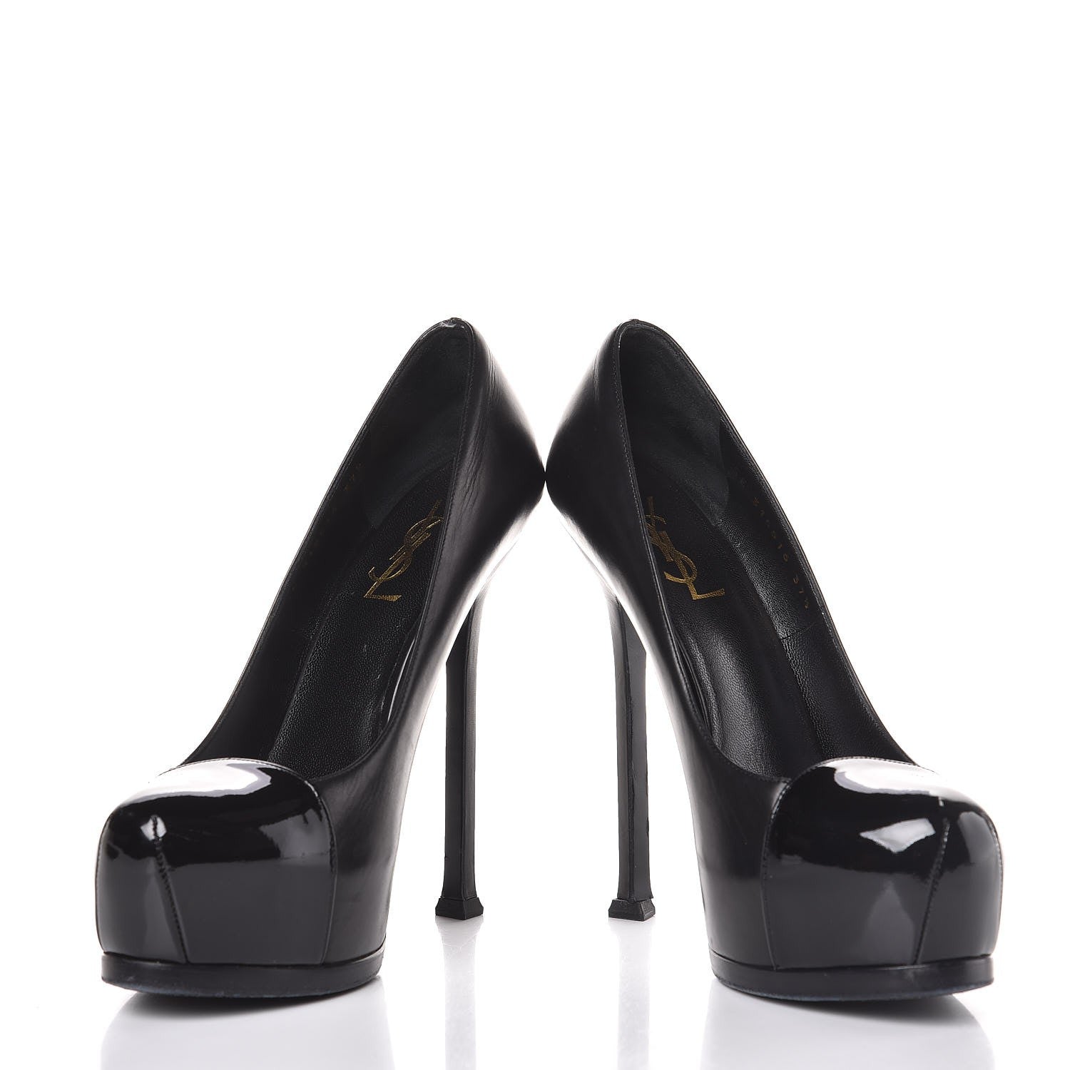 Saint Laurent Calfskin Vitello Vernice Tribtoo 105 Pumps 37.5 Black 6 of 14