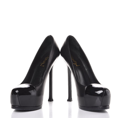 Saint Laurent Calfskin Vitello Vernice Tribtoo 105 Pumps 37.5 Black 6 of 14