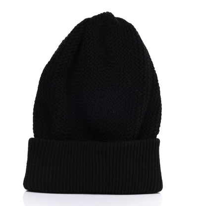 Chanel Cashmere Sequin Logo Beanie Hat Black Gold 3 of 7
