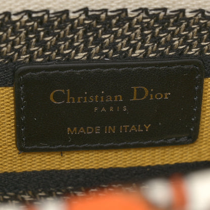 Christian Dior Canvas Pixel Zodiac Embroidered Medium Lady D-Lite Ecru Multicolor 6 of 14