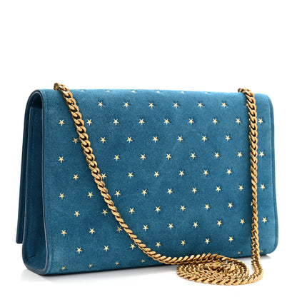 Saint Laurent Suede Star Medium Classic Monogram Kate Satchel Blue 3 of 11