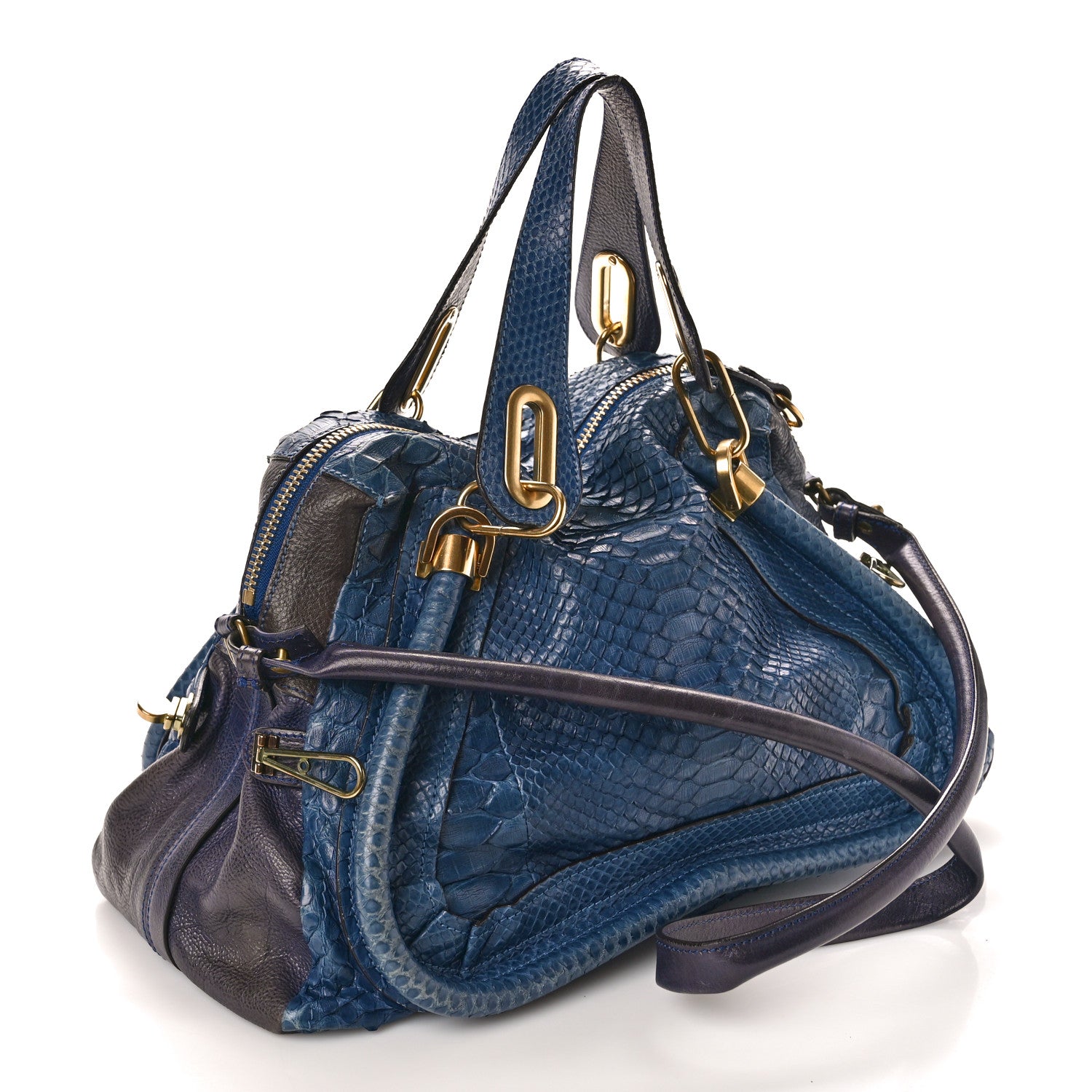 Chloe Snakeskin Medium Paraty Navy 2 of 15