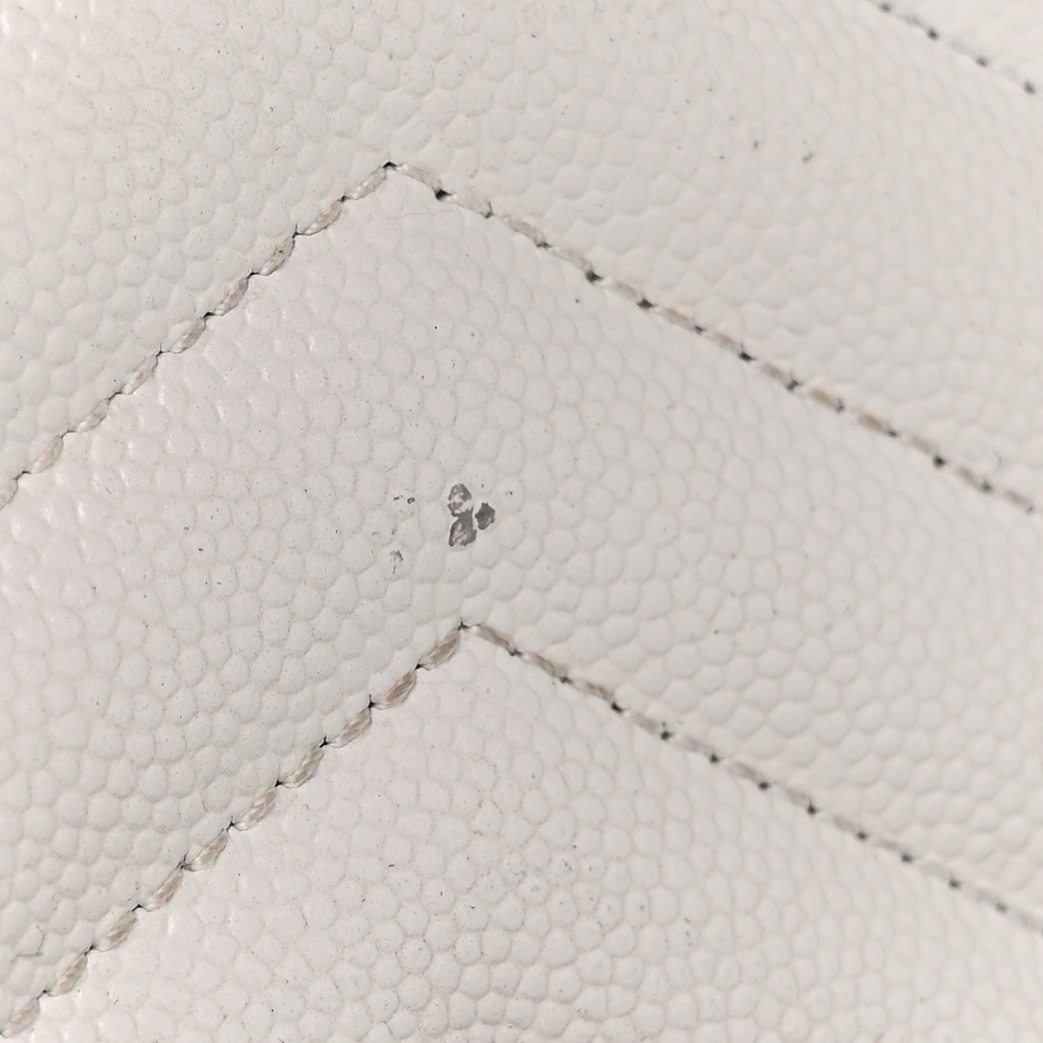Saint Laurent Grain De Poudre Matelasse Chevron Bi-Color Monogram Chain Wallet White Black 10 of 10