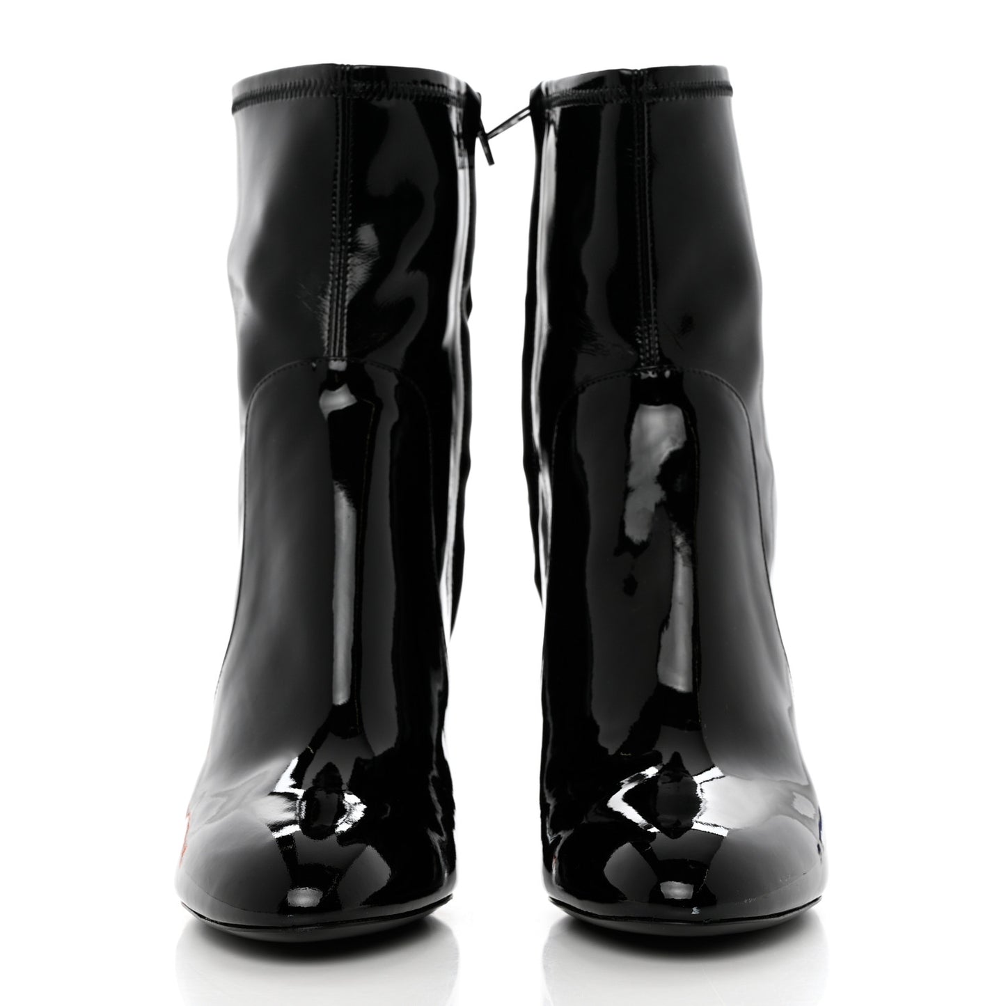 Patent Silhouette Ankle Boots 38 Black