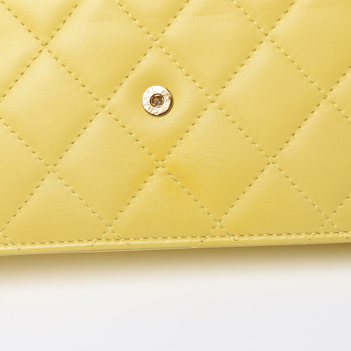 Lambskin Quilted Reissue Wallet On Chain WOC Yellow