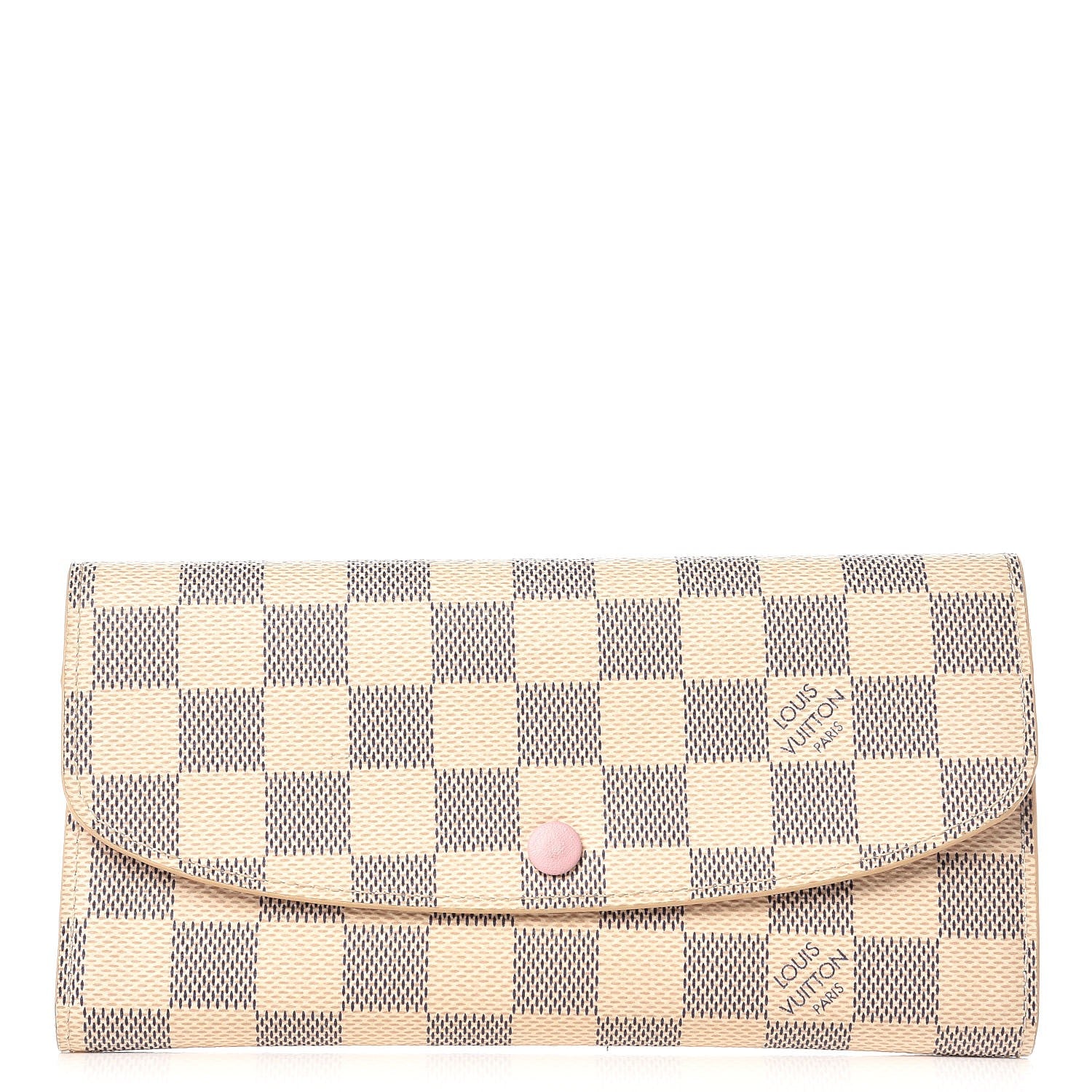 Louis Vuitton Damier Azur Emilie Wallet Rose Ballerine 1 of 7