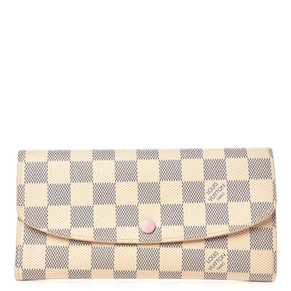 Louis Vuitton Damier Azur Emilie Wallet Rose Ballerine 1 of 7
