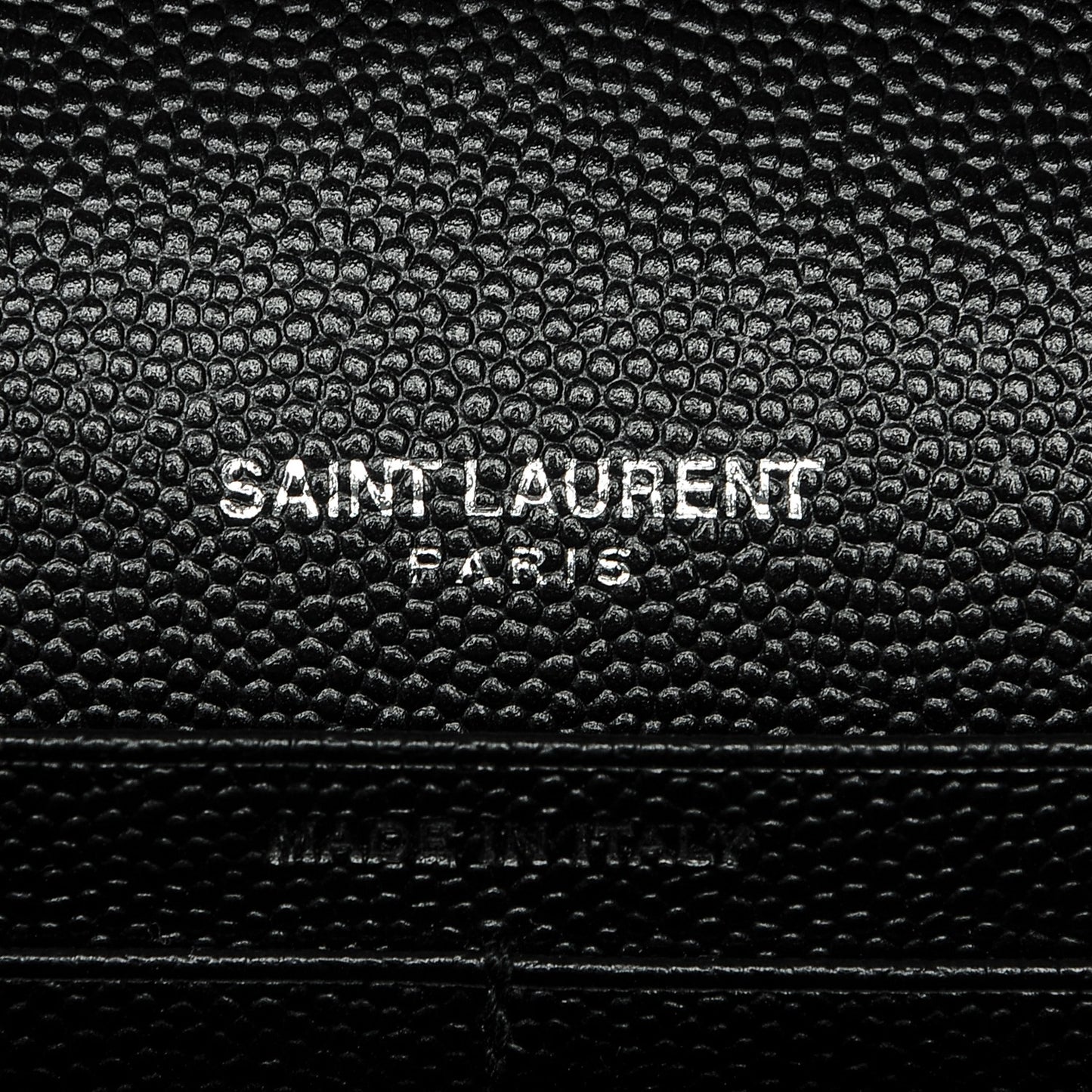 Grain De Poudre Matelasse Chevron Monogram Chain Wallet Black