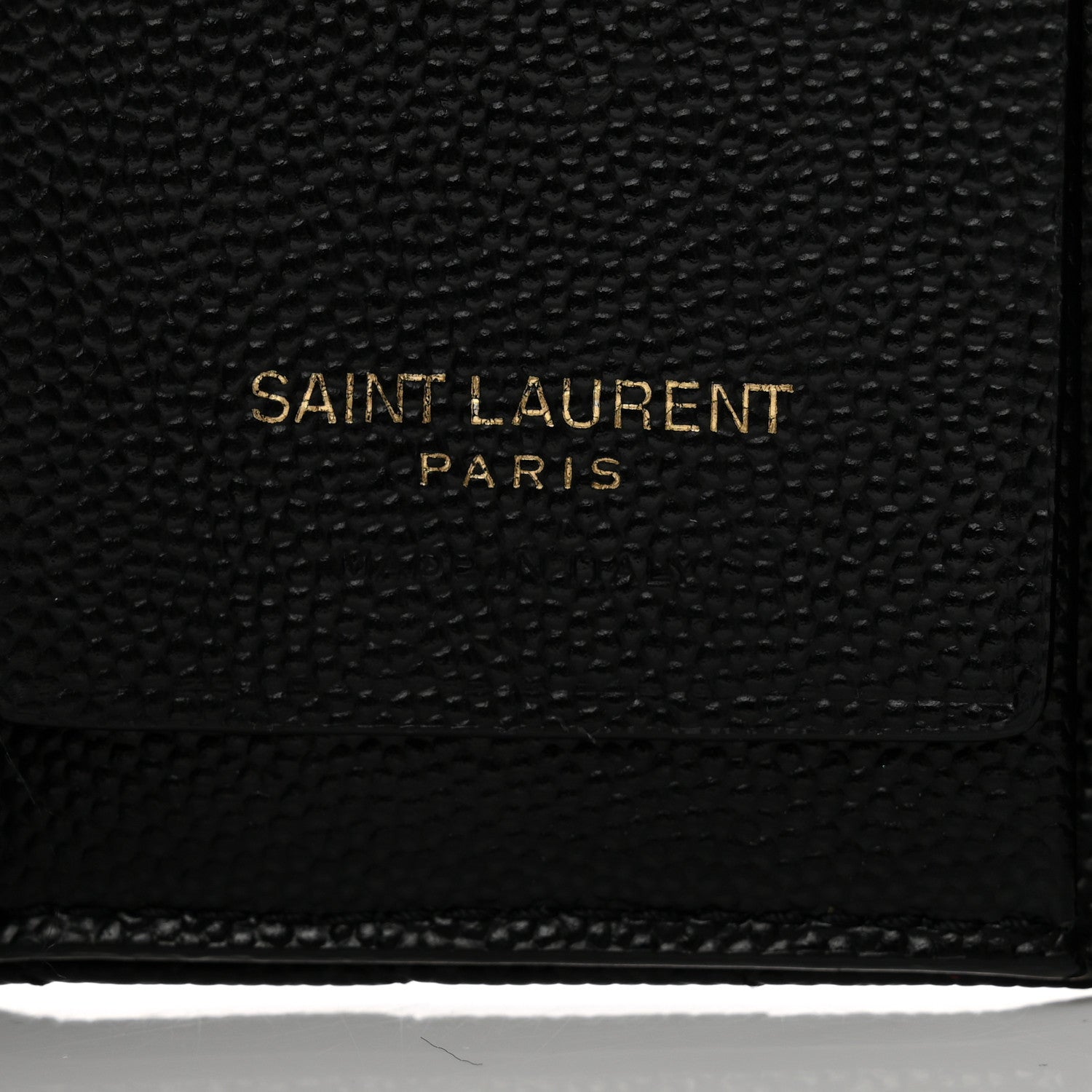 Saint Laurent Grain de Poudre Matelasse Cassandre Monogram Slim Key Case Black 6 of 12