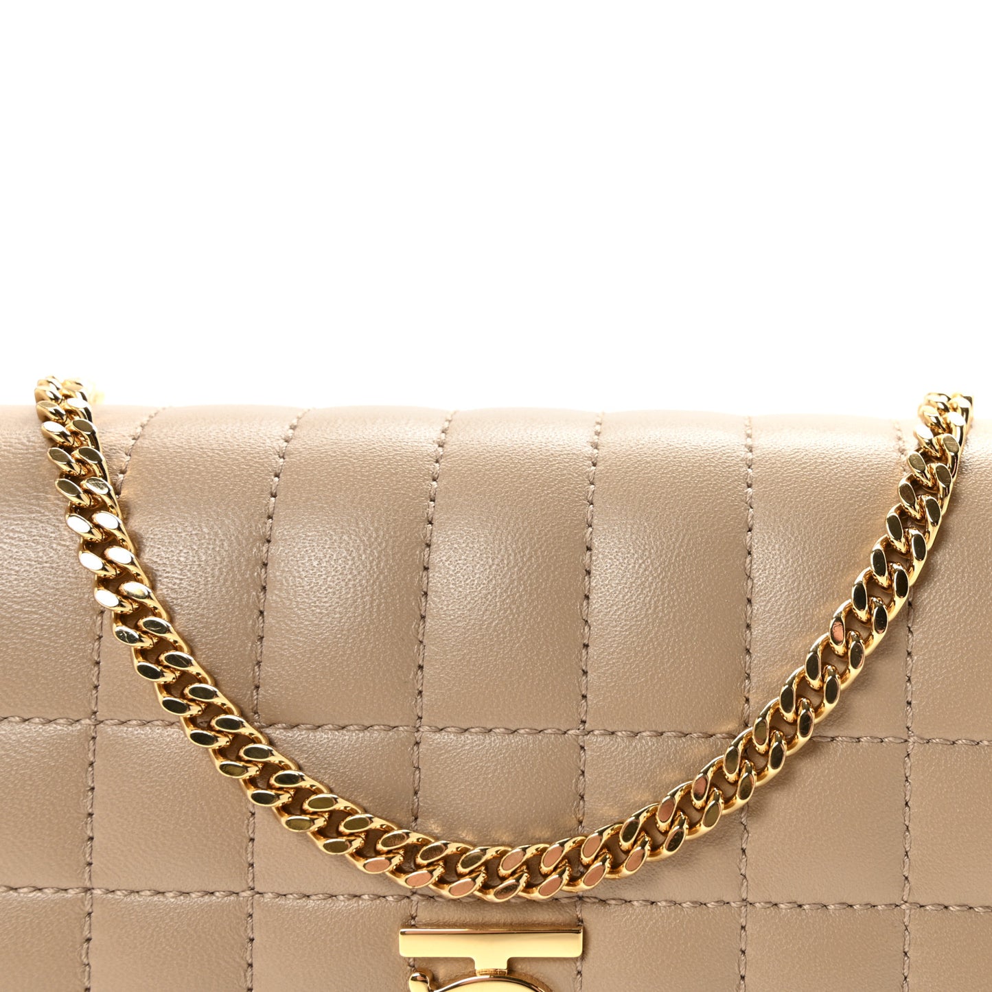 Lambskin Quilted Lola Clutch On Chain Beige
