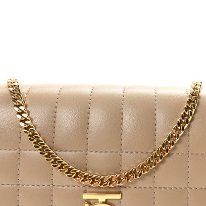 Burberry Lambskin Quilted Lola Clutch On Chain Beige 7 of 9