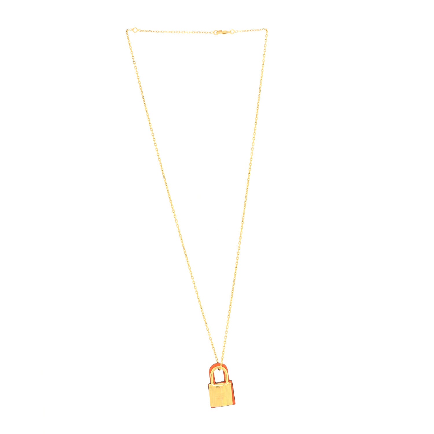 Hermes Swift Small O'Kelly Pendant Necklace Orange 2 of 4