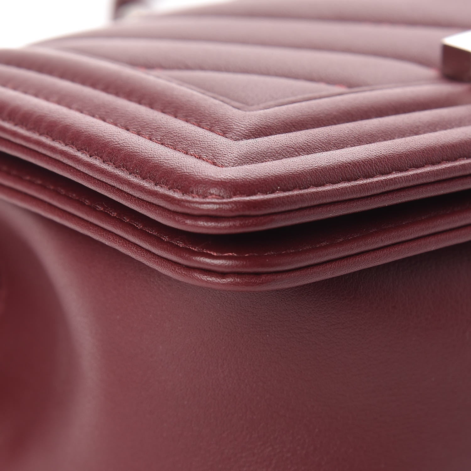 Chanel Calfskin Chevron Quilted Small Boy Flap Burgundy 9 of 13