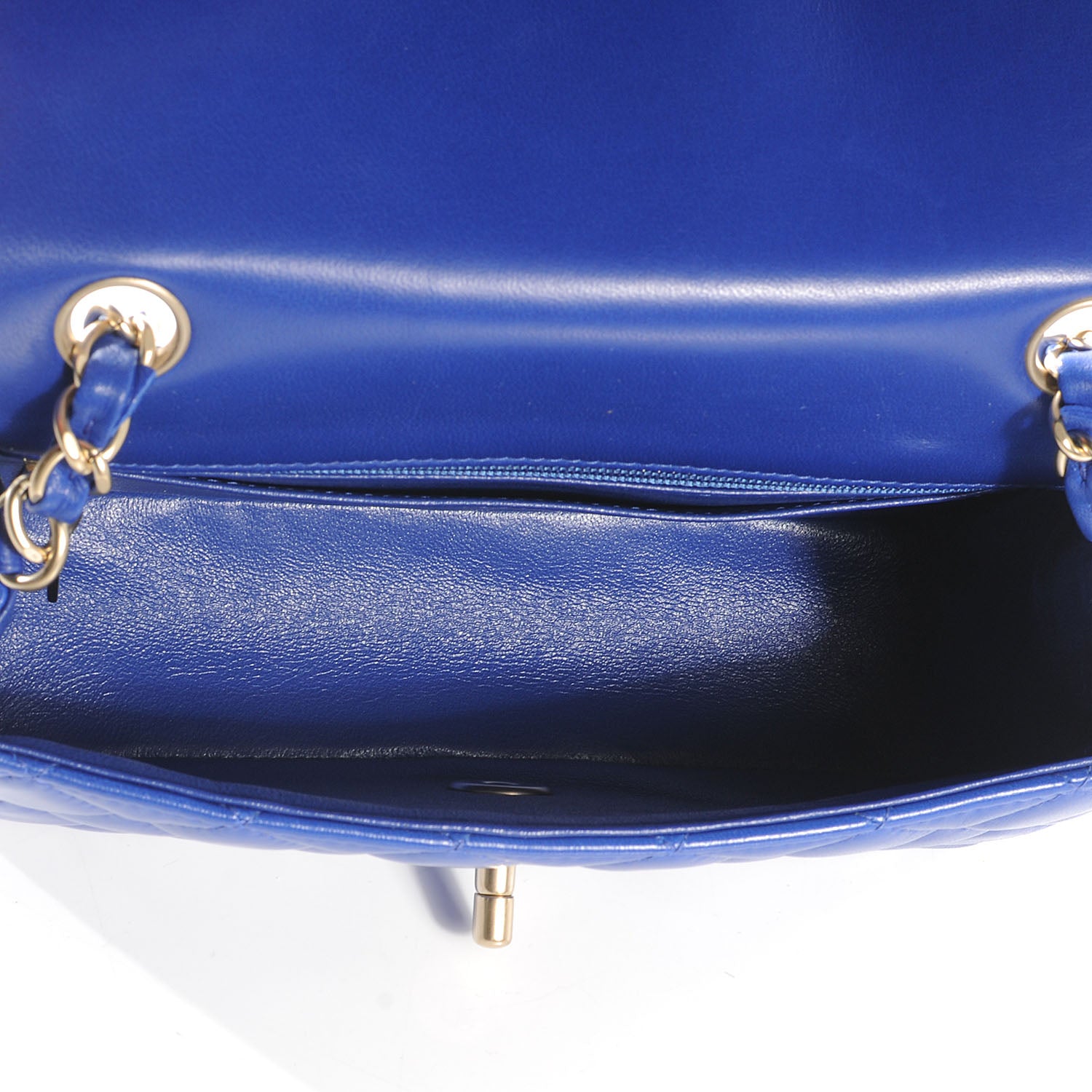 Chanel Lambskin Quilted Mini Flap Blue Fonce 6 of 8