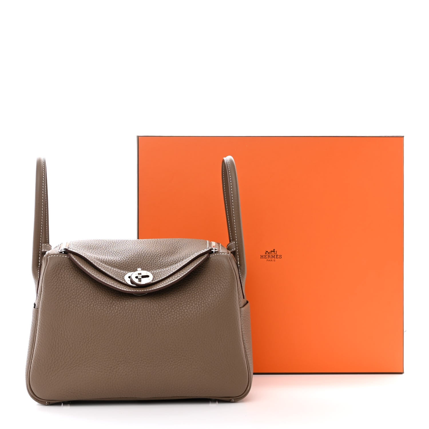 Hermes Taurillon Clemence Lindy 26 Etoupe 11 of 11