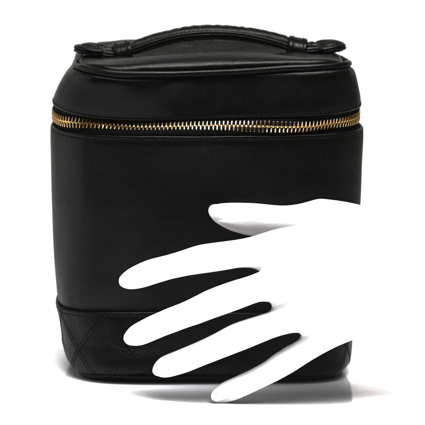 Lambskin Vanity Cosmetic Bag Black