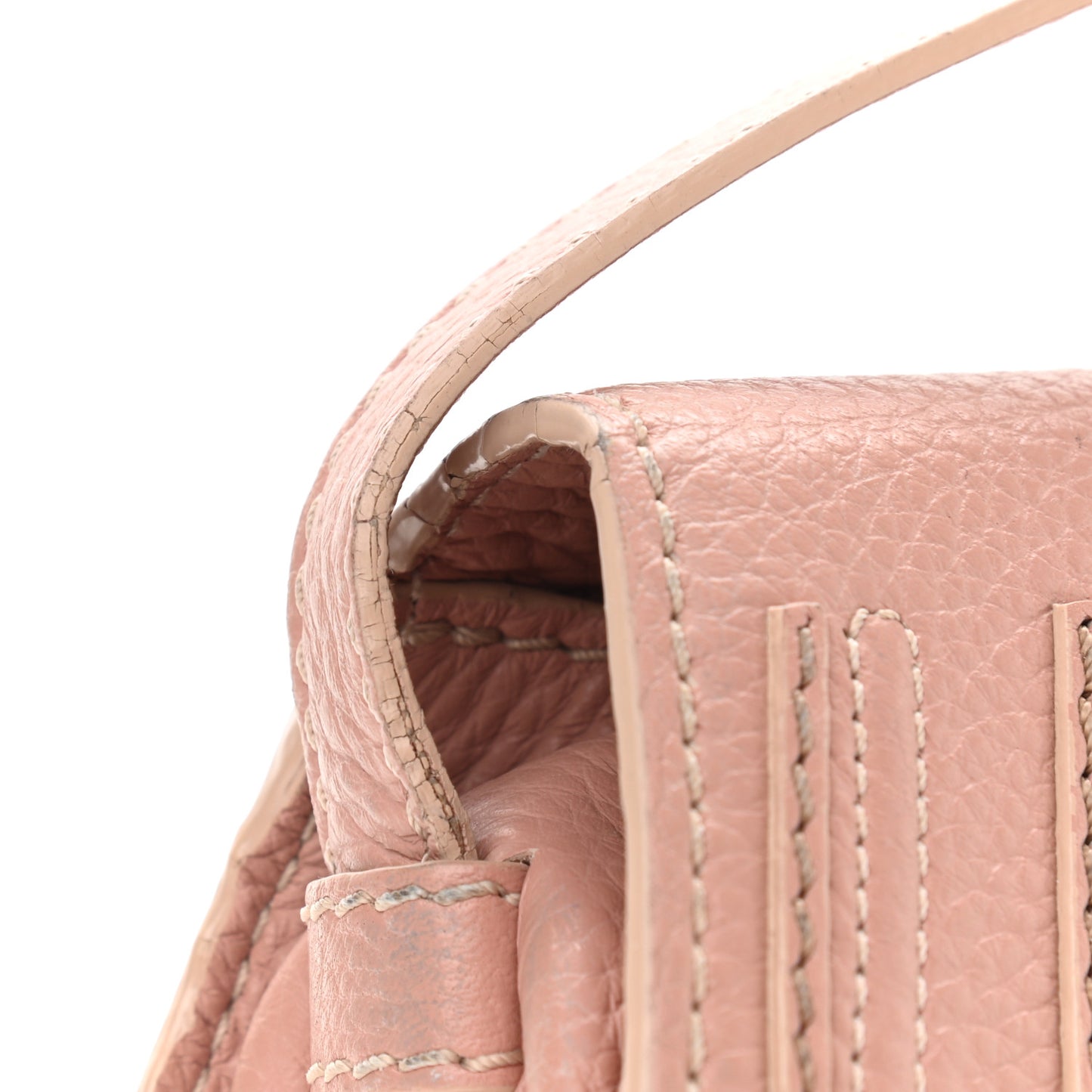 Grained Calfskin Small Marcie Saddle Bag Anemone Pink