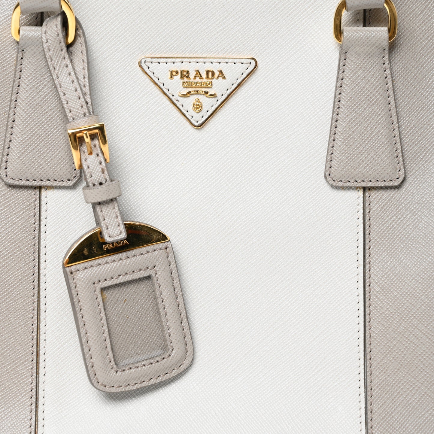 Saffiano Lux Bi-Color Promenade Tote Talco Pomice
