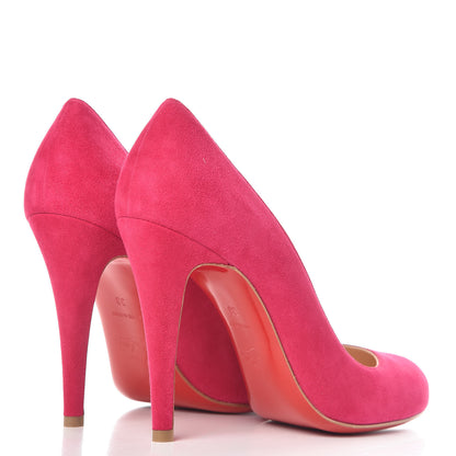 Christian Louboutin Suede Ron Ron 100 Pumps 38 Cyclamen 4 of 9