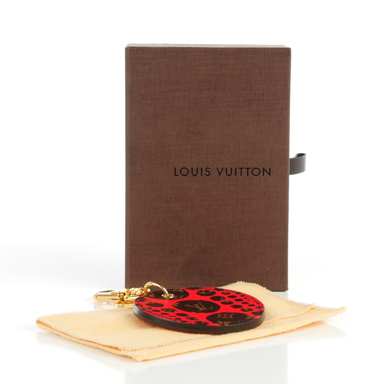 Louis Vuitton Monogram Kusama Pumpkin Dots Key Holder Red 3 of 6