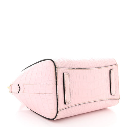 Givenchy Calfskin Crocodile Embossed Mini Antigona Pink 4 of 14