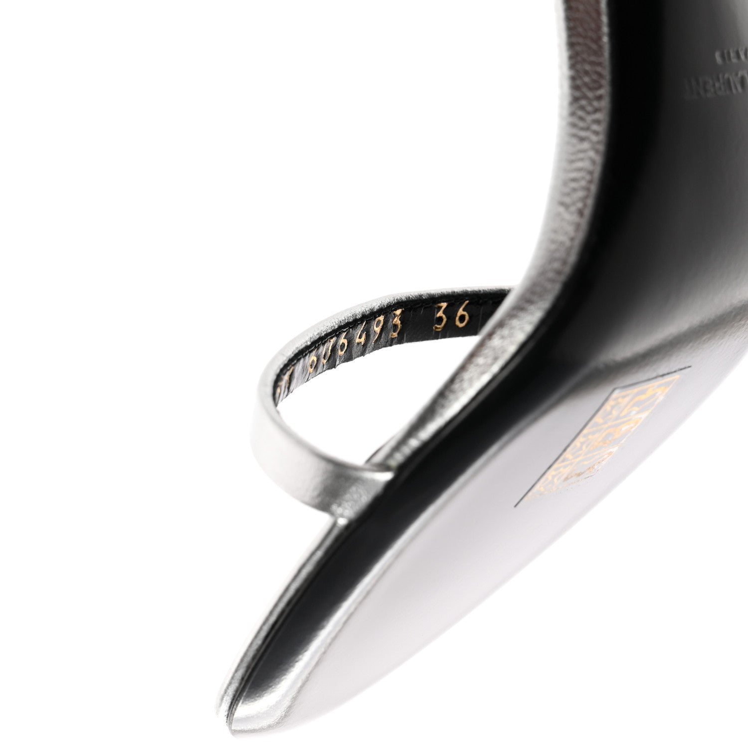 Saint Laurent Calfskin Lexi 90 Ankle Strap Sandals 36 Silver 9 of 17