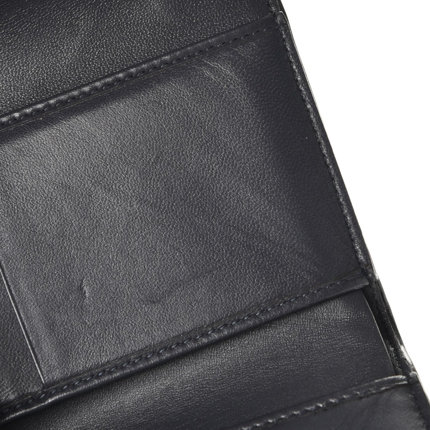Metallic Patent Micro-Cannage Diorama Elancee Wallet Onyx Black