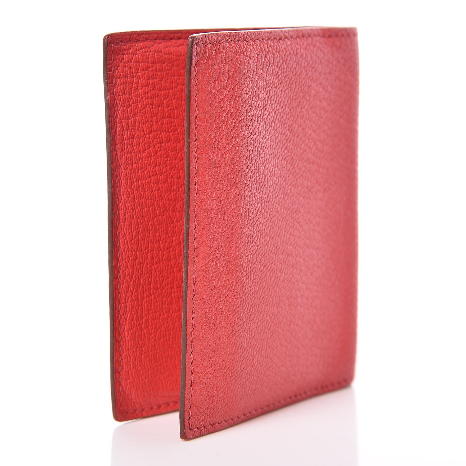 Hermes Chevre Mysore Evelyne Card Wallet Rouge Casaque 3 of 7
