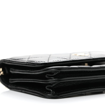 Chanel Calfskin Quilted Mini Maxi Pearls Wallet On Chain WOC Black 7 of 8