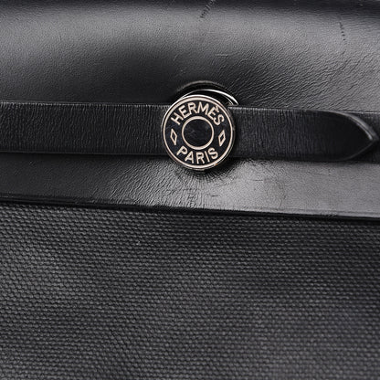 Hermes Toile H Berline Vache Hunter Herbag Zip PM 31 Black Ecru 13 of 19