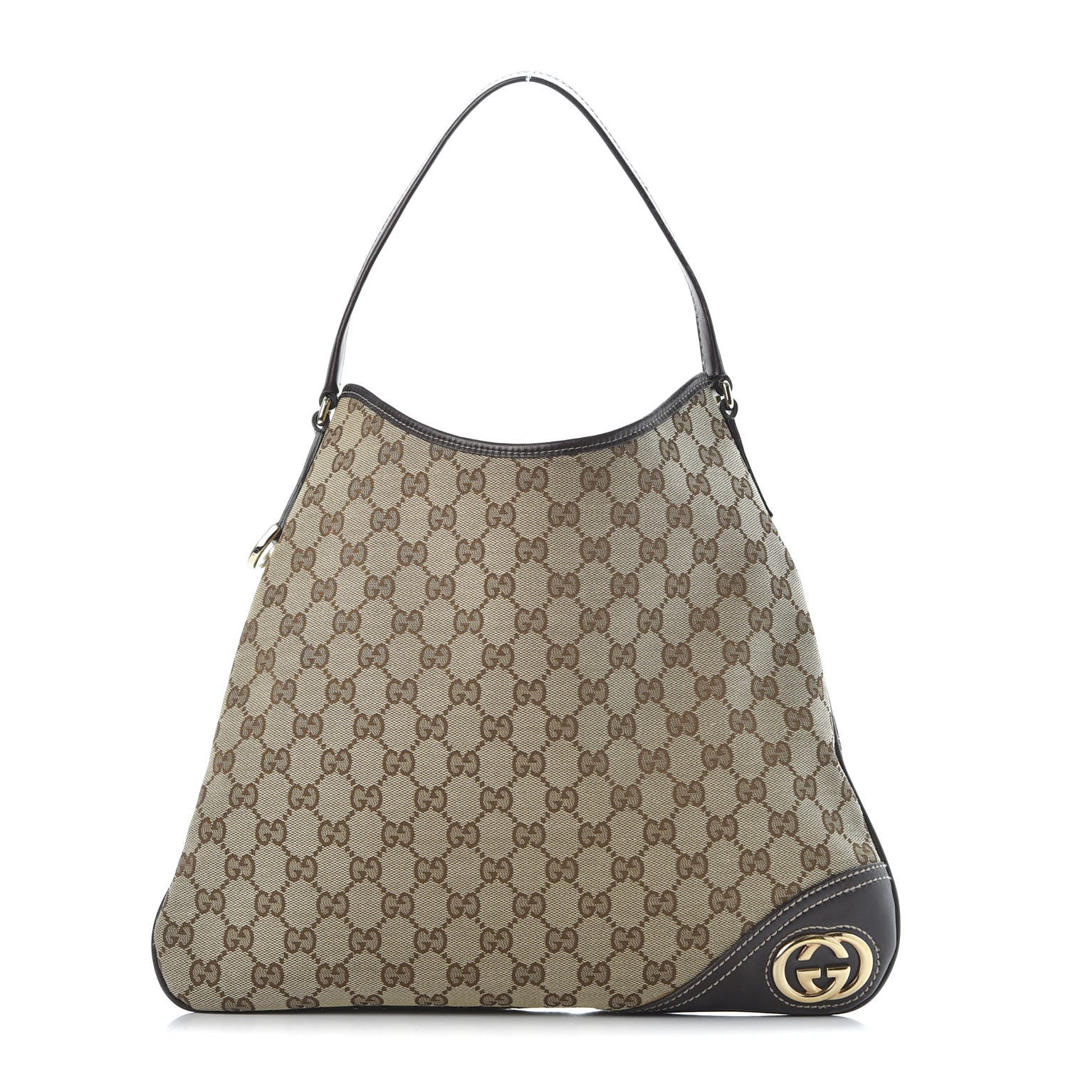 Gucci Monogram GG Medium New Britt Hobo Dark Brown 1 of 9