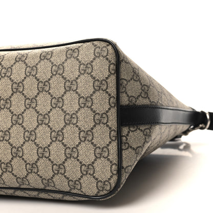Gucci GG Supreme Monogram Web Medium Zippered Tote Beige Black 10 of 10