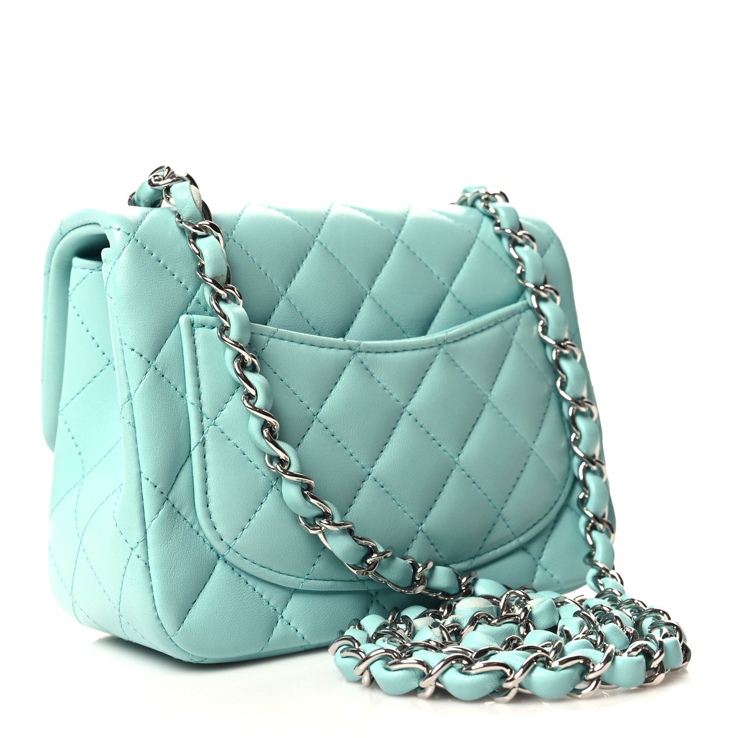 Chanel Lambskin Quilted Mini Square Flap Light Green 3 of 10