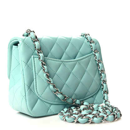 Chanel Lambskin Quilted Mini Square Flap Light Green 3 of 10