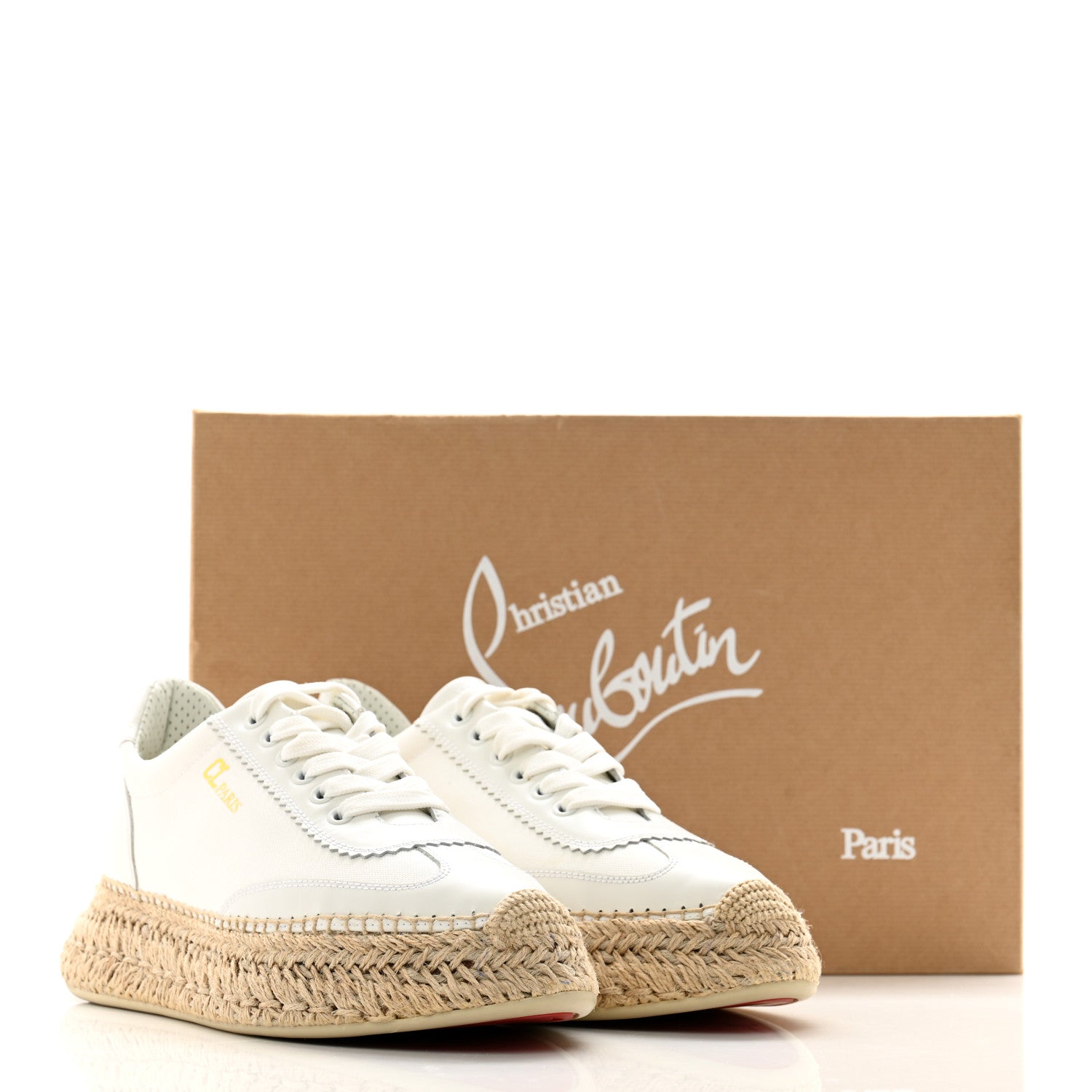 Christian Louboutin Toile Calfskin Espasneak Flat Sneaker 38 Ivory 11 of 11
