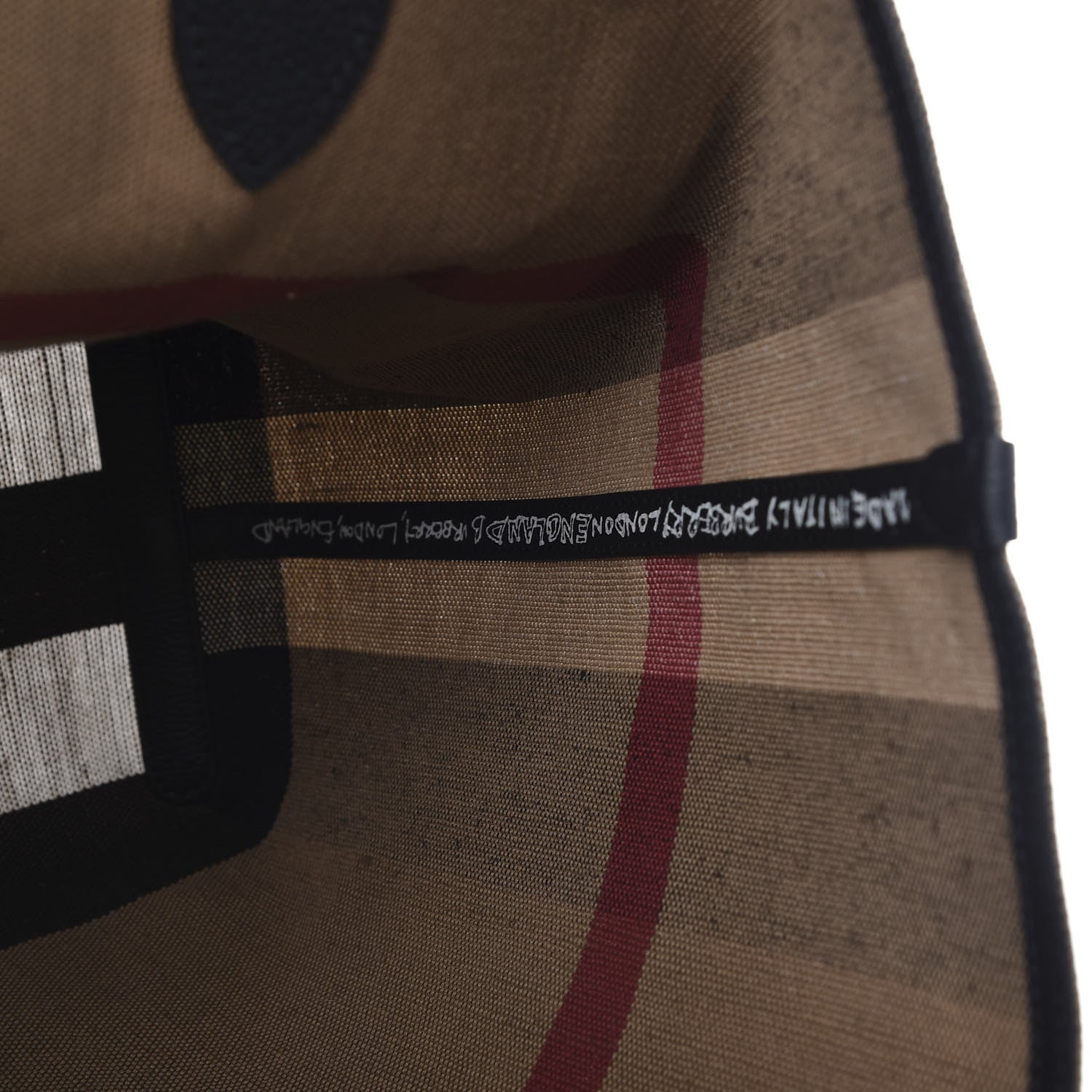 Burberry Coated Canvas Mega Check Medium Doodle Tote Black 10 of 14
