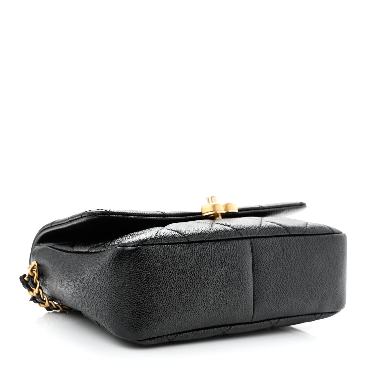 Chanel Shiny Caviar Quilted Small Chain Melody Flap Black 5 of 12