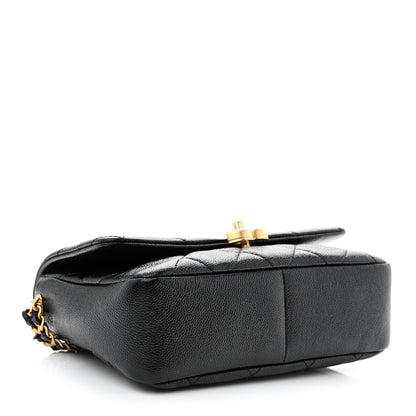 Chanel Shiny Caviar Quilted Small Chain Melody Flap Black 5 of 12