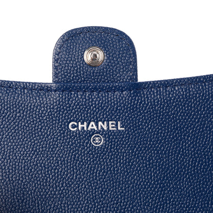 Chanel Caviar Chevron Quilted Medium Flap Wallet Blue 6 of 8