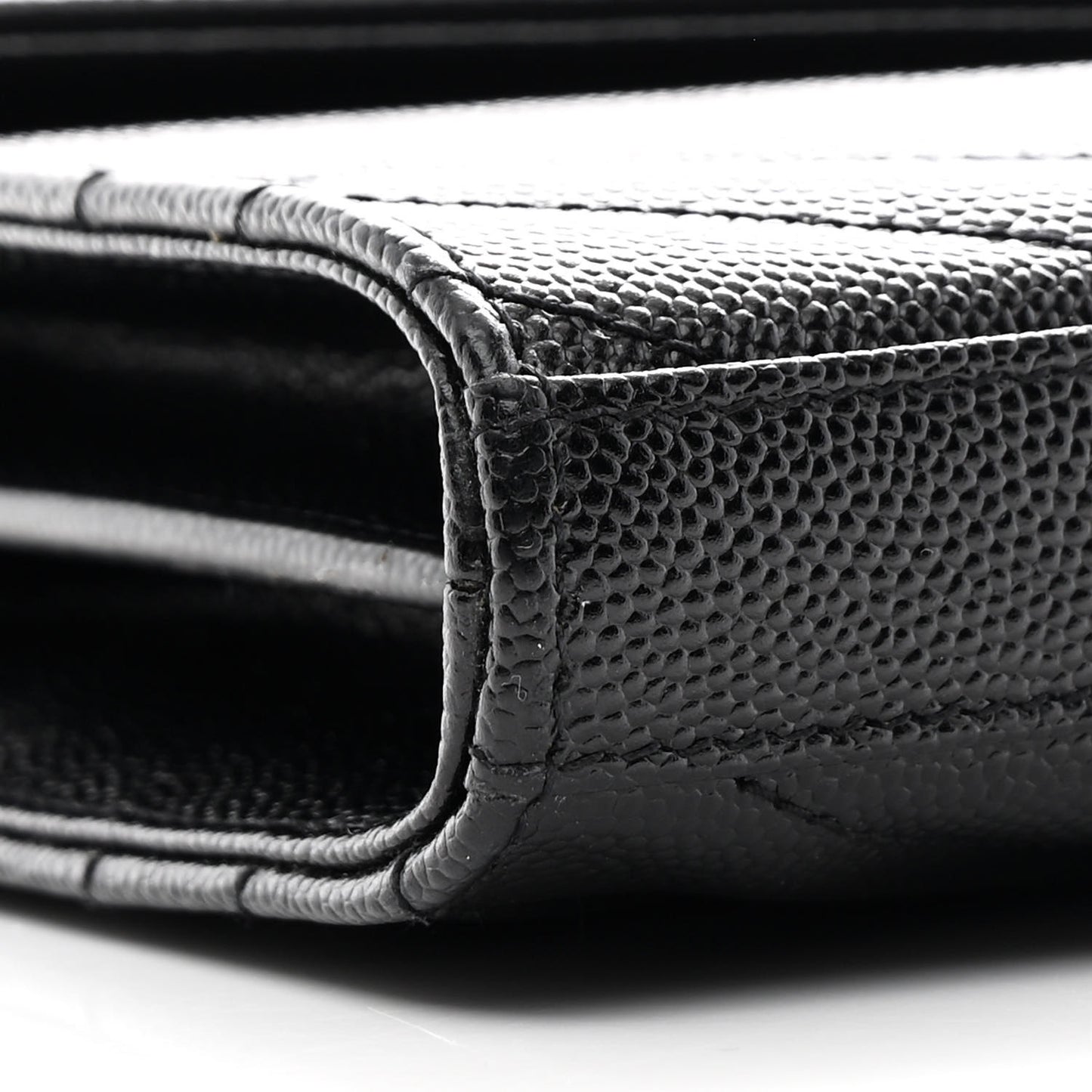 Grain De Poudre Matelasse Chevron Monogram Chain Wallet Black