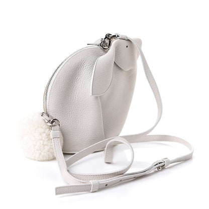 Loewe Calfskin Bunny Shoulder Bag White 2 of 4
