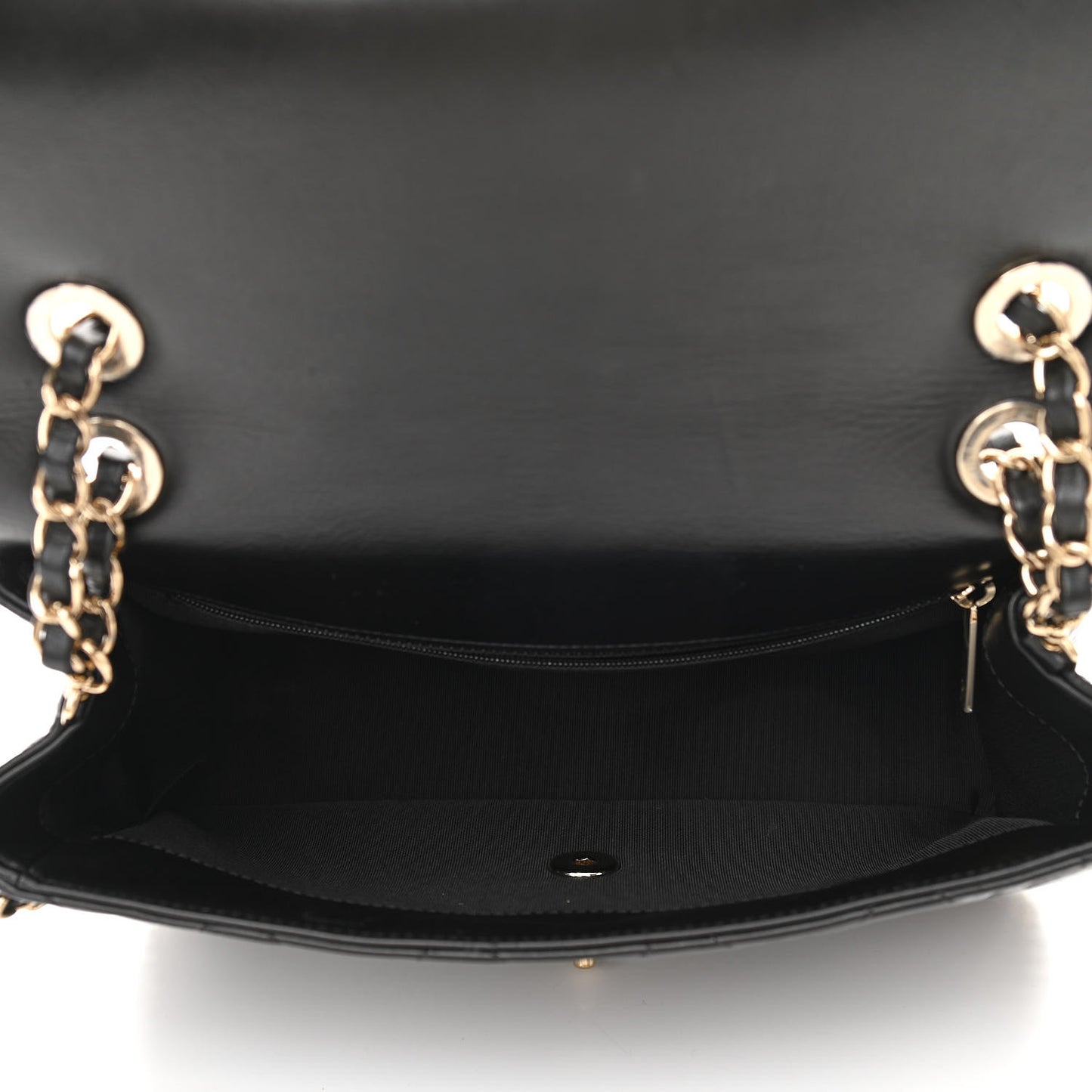 Crumpled Calfskin Quilted Large Chain All Over Flap Bag Black