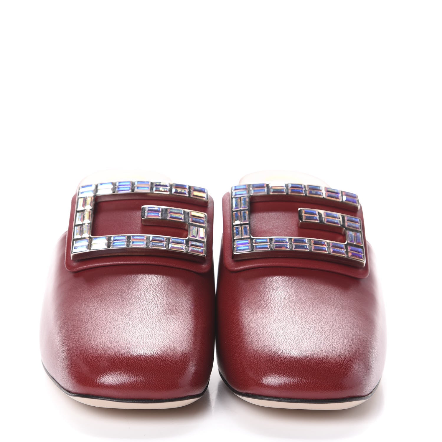 Gucci Malaga Kid Crystal Square G Madelyn Mules 37 Romantic Cerise 2 of 7