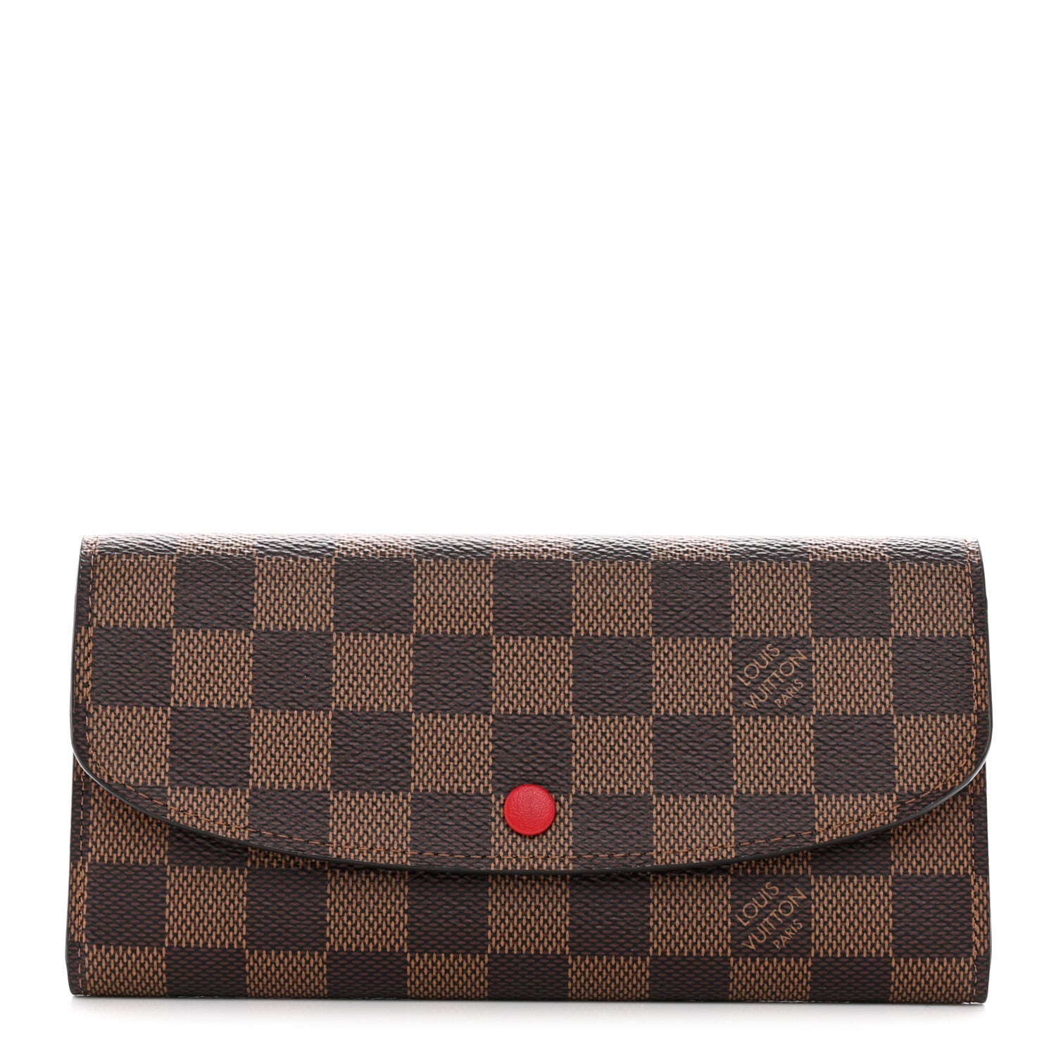 Louis Vuitton Damier Ebene Emilie Wallet Red 1 of 8