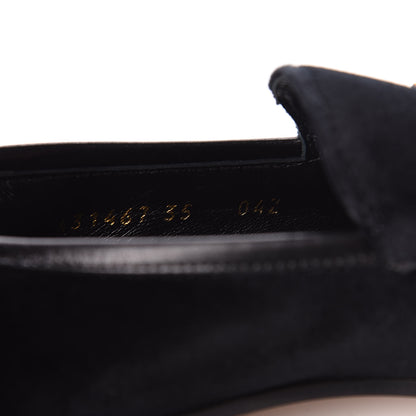 Gucci Velvet Horsebit Womens Jordaan Loafers 35 Black 8 of 11