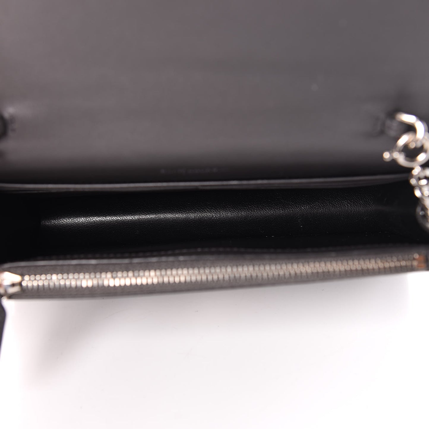 Smooth Calfskin Classic Monogram Kate Tassel Chain Wallet Grey